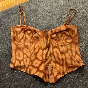 RESA Brown Tie-Dye Crop Top